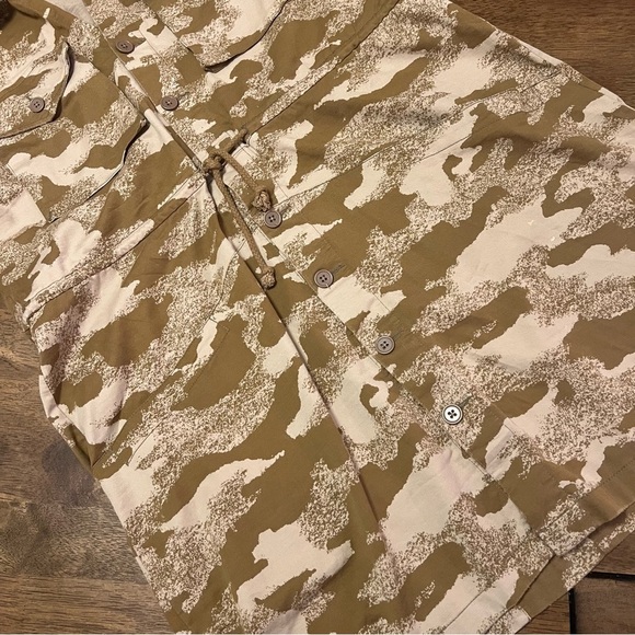 Free People Sahara Sunsets Buttoned Camo Mini Dress Large with Pockets - Picture 7 of 14